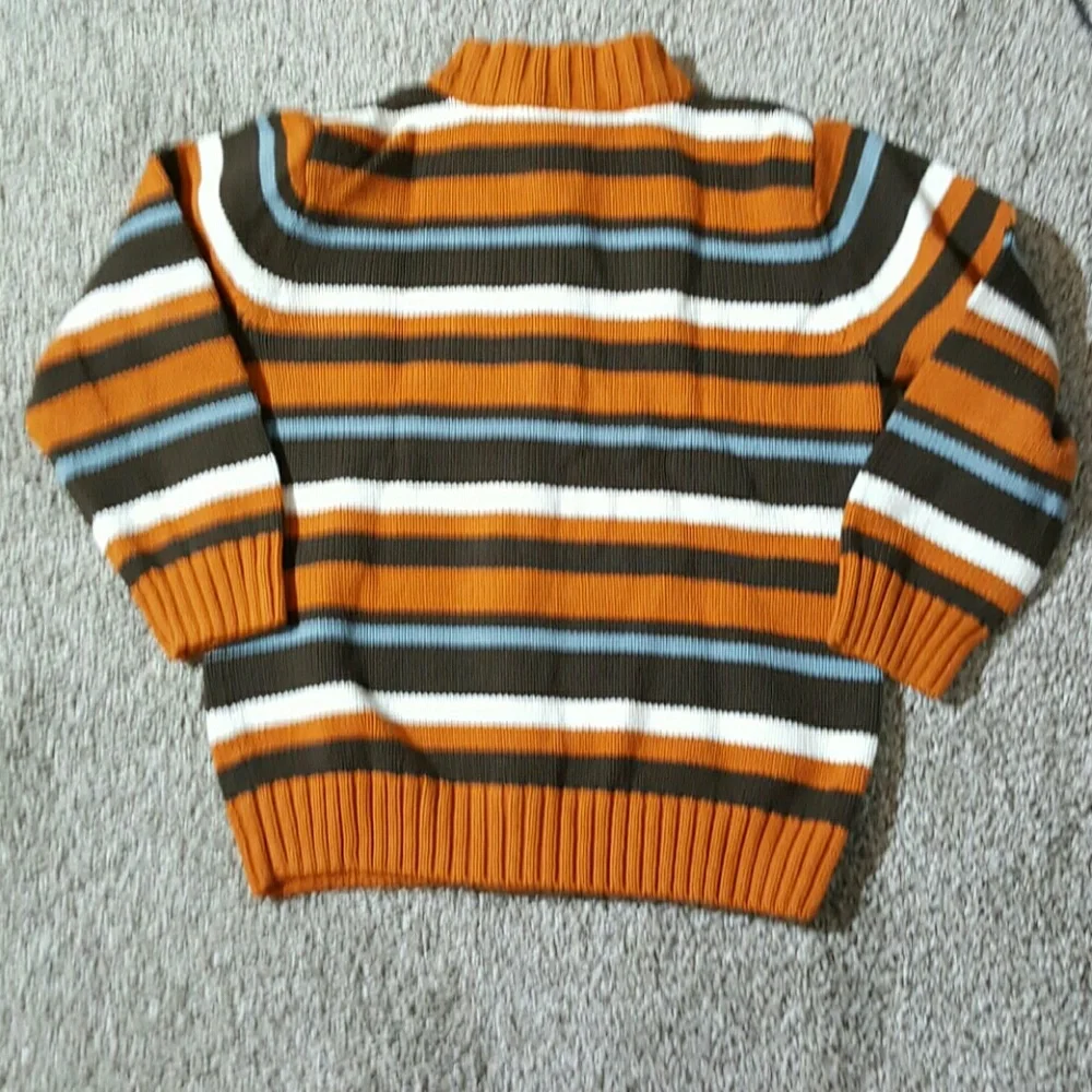 Gymboree boy sweater cardigan knit stripes full zipper size S (5-6)